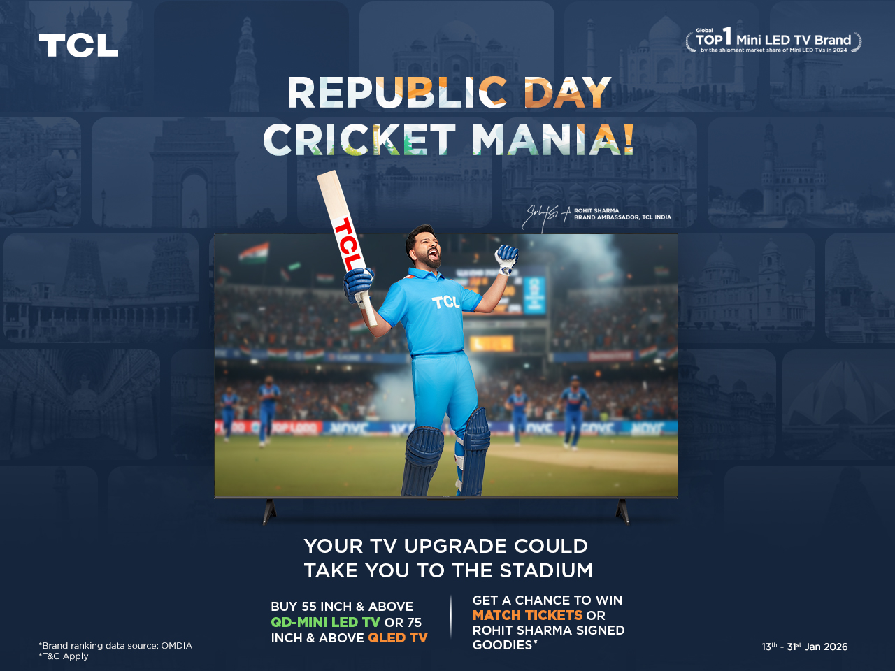 TCL India Launches ‘Republic Day Cricket Mania’ Campaign with Exciting Rewards for Fans