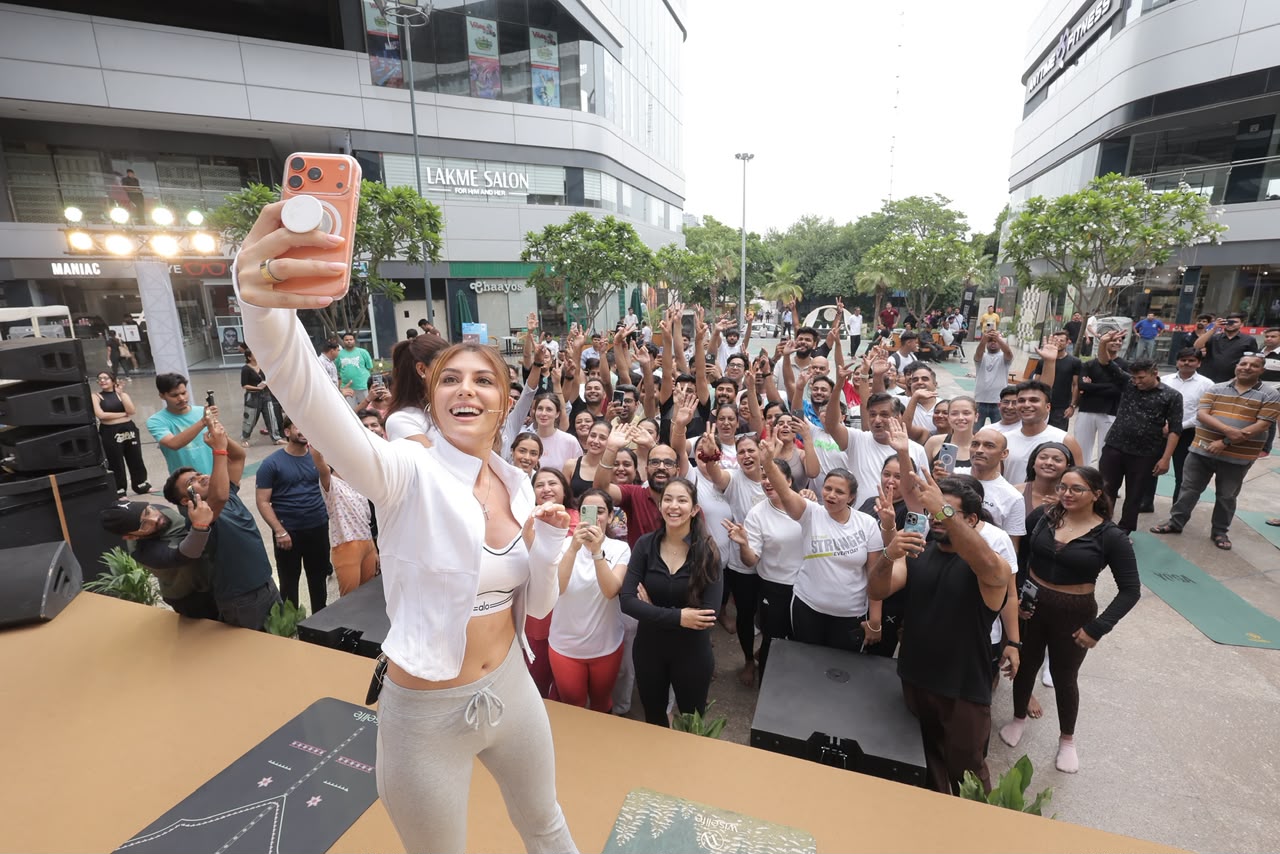 Elan Group Marks International Yoga Day with Soulset, Featuring Elnaaz Norouzi at Elan Miracle Mall