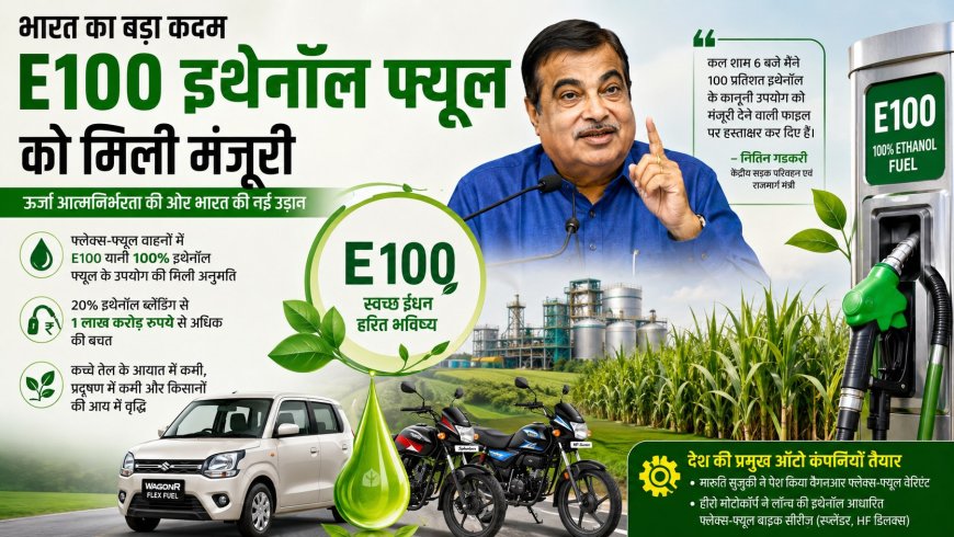 E100 फ्यूल को मंजूरी: क्या पेट्रोल की जगह ले पाएगा 100% इथेनॉल, जानिए फायदे और चुनौतियां